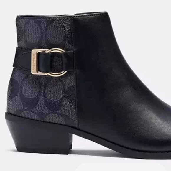 BRAND NEW COACH Dany leather ANKLE BOOTS black size 8 - Picture 6 of 9